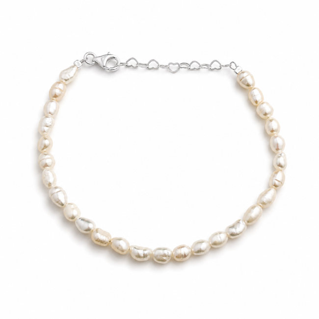 Pulseira de Pérolas Arroz - 17cm