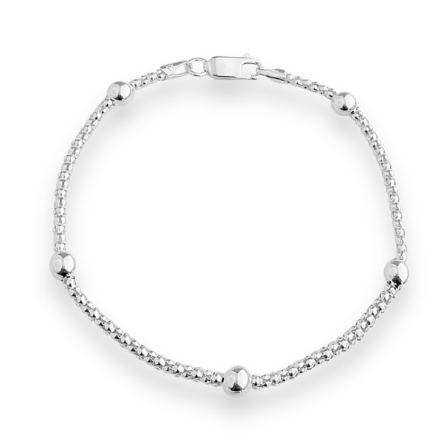 Pulseira de Pipoca Branca com Bolinhas - 19cm