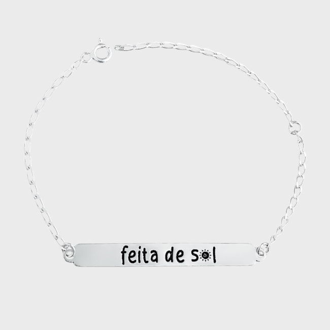 Pulseira de Plaquinha Feita de Sol - 15,5cm