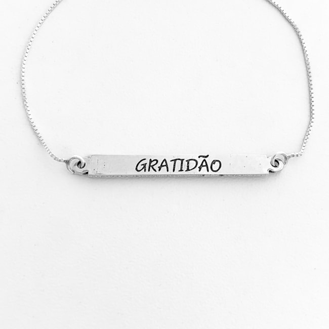 Pulseira de Plaquinha "Gratidão" 