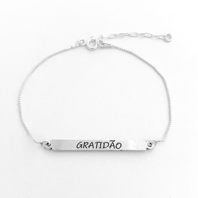 Pulseira de Plaquinha "Gratidão" 