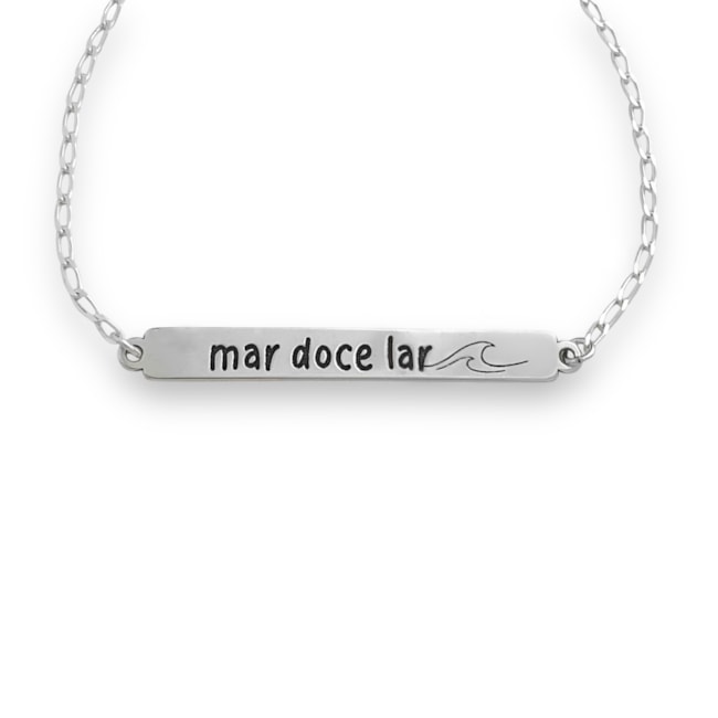 Pulseira de Plaquinha Mar Doce Lar - 15cm