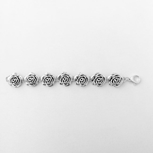 Pulseira de Rosas em Eletroformação - 19cm 