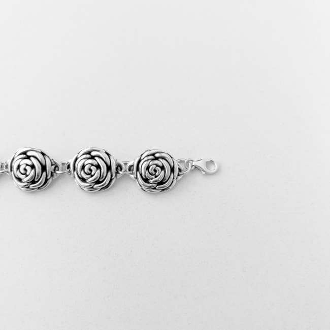 Pulseira de Rosas em Eletroformação - 19cm