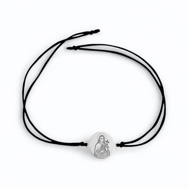 Pulseira de Santa Teresinha com Fio Acetinado