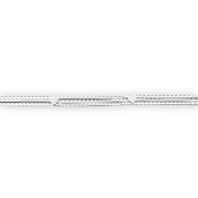 Pulseira de Três Fios com Coração - 18 cm