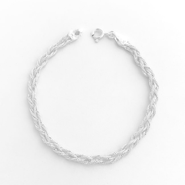 Pulseira de Três Fios Trançado - 18cm