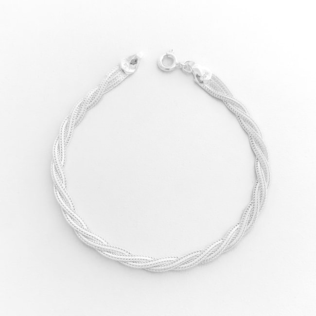 Pulseira de Três Fios Trançado - 18cm