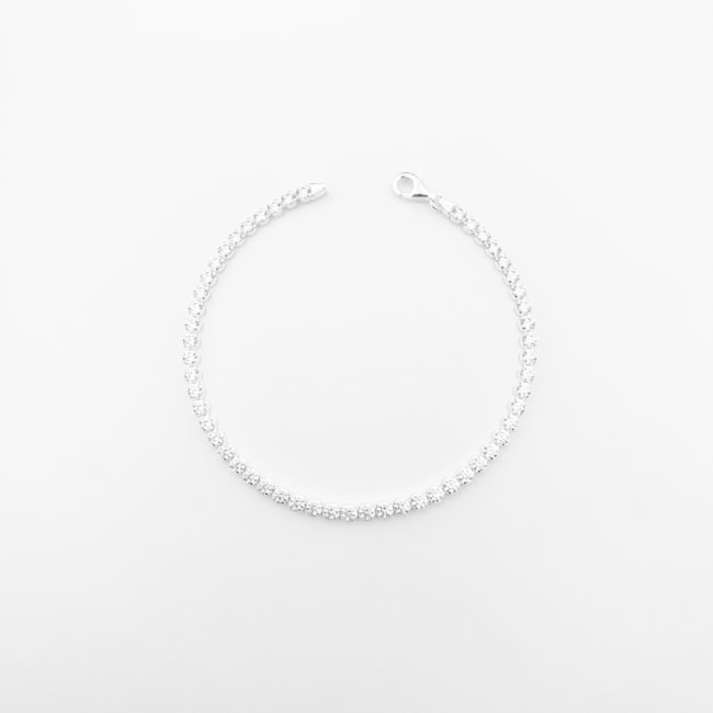 Pulseira de Zircônias Redondas - 18,5cm