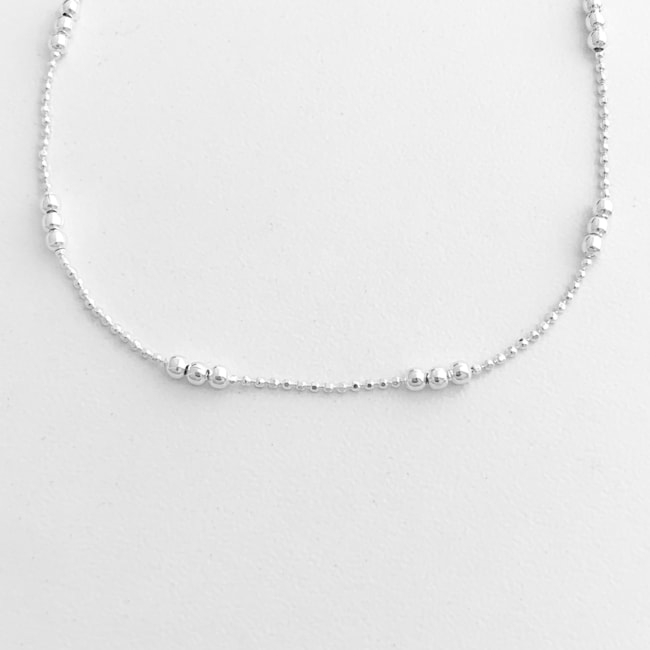 Pulseira Diamantada com Três Bolinhas - 18,5cm