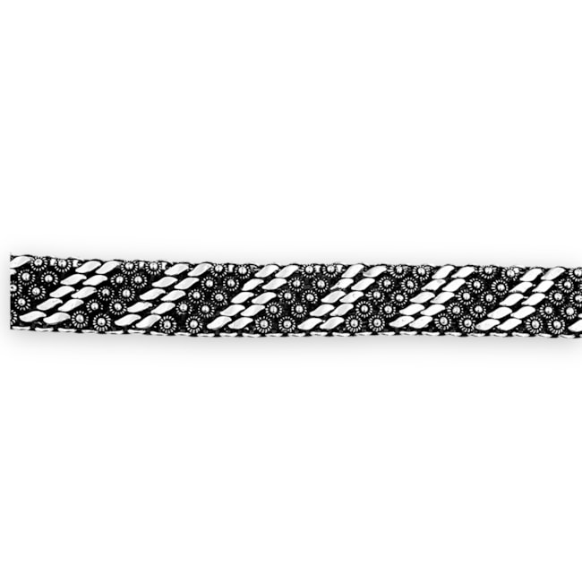 Pulseira Envelhecida Pikun Trabalhada com Detalhes de Flor
