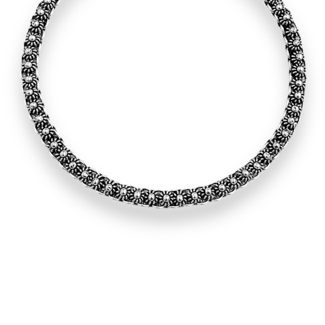 Pulseira Envelhecida Pikun Trabalhada com Flor
