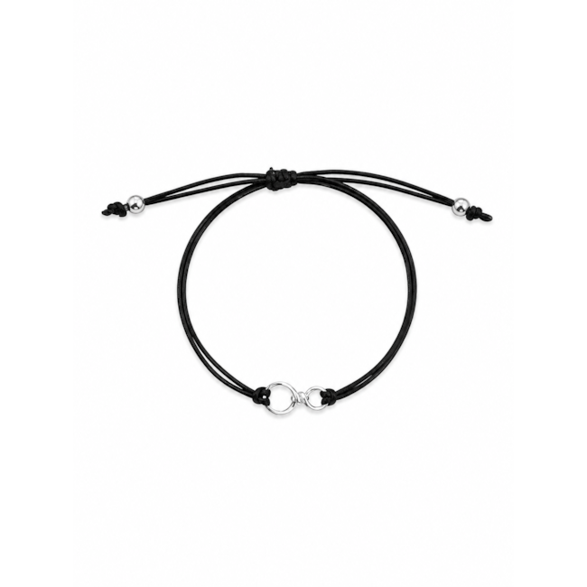PULSEIRA FIO ACETINADO PRETO COM INFINITO NO MEIO