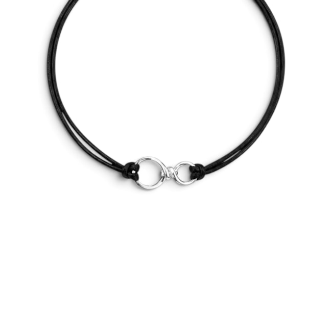 PULSEIRA FIO ACETINADO PRETO COM INFINITO NO MEIO