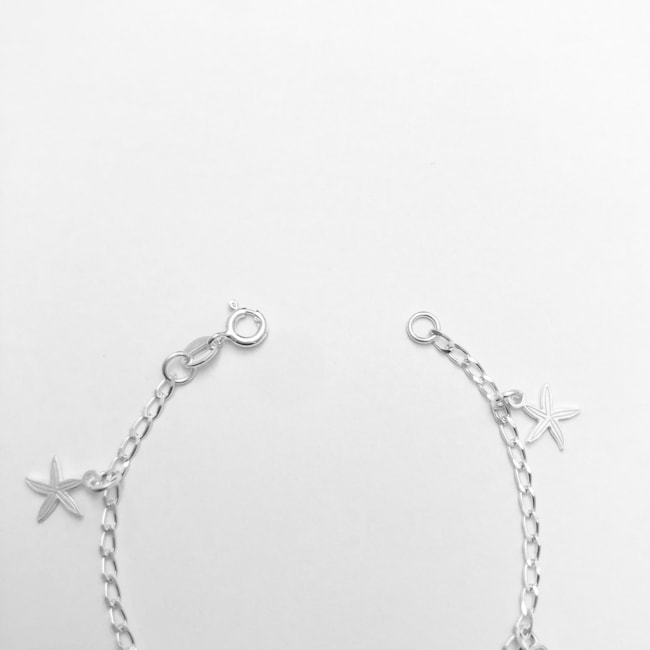 Pulseira Grumet com Pingentes de Estrela do Mar Infantil - 14cm