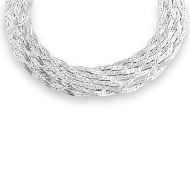 Pulseira Laminada Trançada Larga - 19cm