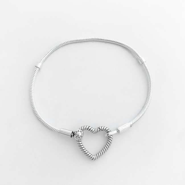 Pulseira para Berloque com Fecho de Coração - 17cm