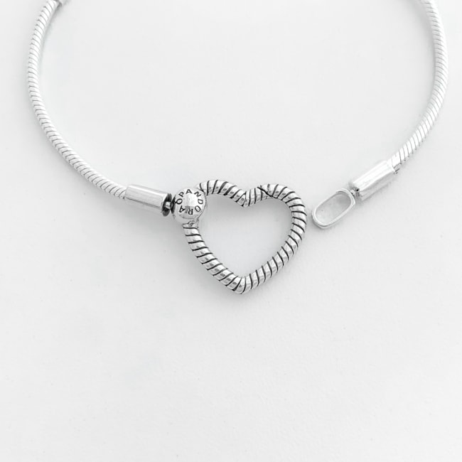 Pulseira para Berloque com Fecho de Coração - 20cm