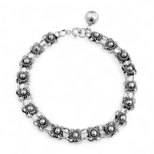 Pulseira Pikun Trabalhada com Flor