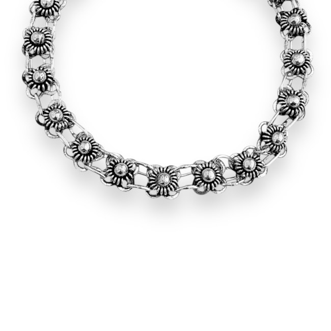 Pulseira Pikun Trabalhada com Flor