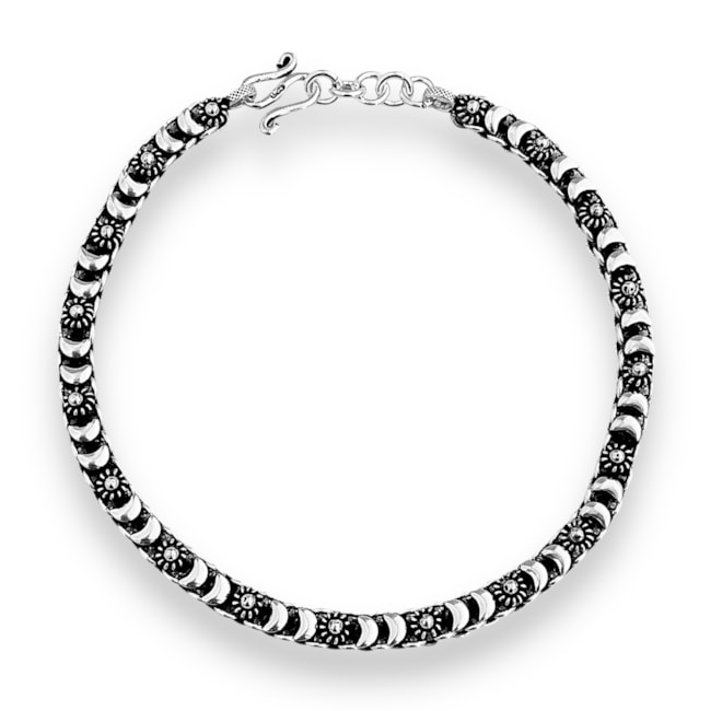 Pulseira Pikun Trabalhada com Flor