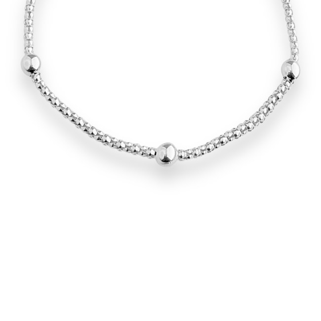Pulseira Pipoca Branca com Bolinhas - 19cm