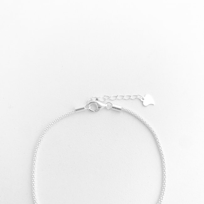 Pulseira Pipoca com Zircônias Quadradas – 17cm 