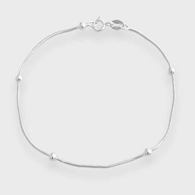 Pulseira Rabo de Rato com Bolinhas - 18,5cm