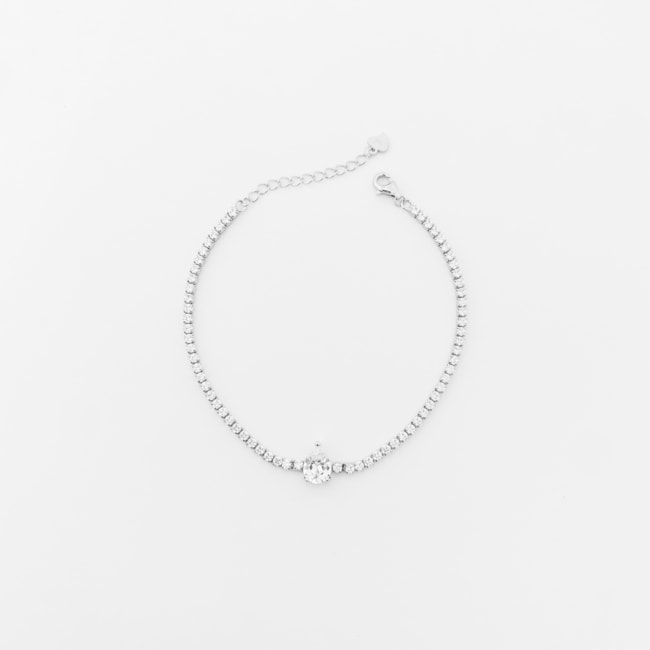 Pulseira Riviera com Gota de Zircônias – 17cm