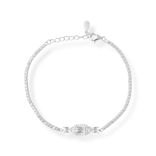 Pulseira Riviera com Vidrilhos Cravejada de Zircônia - 16cm
