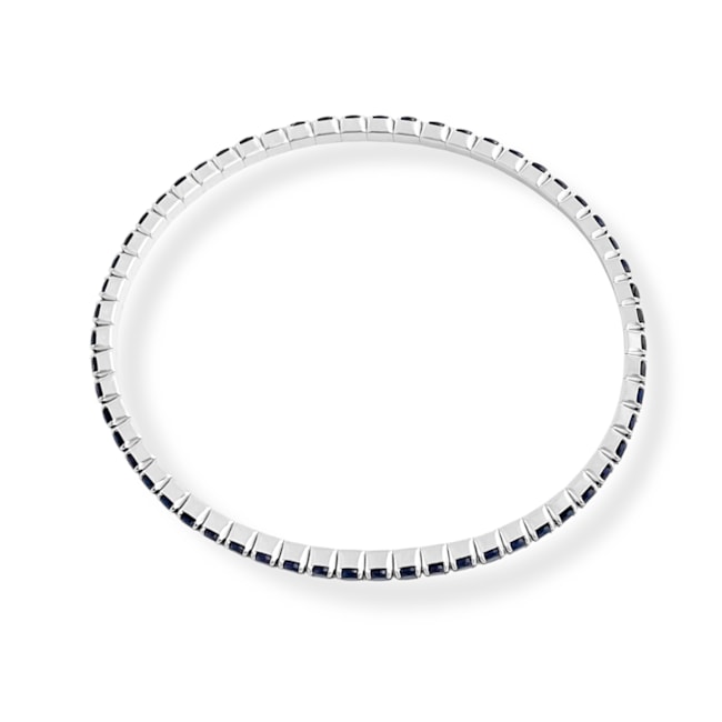 Pulseira Riviera Cravejada com Zircônia Safira de Elástico - 16cm