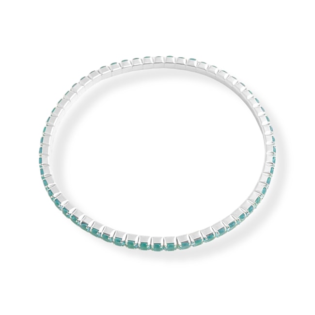 Pulseira Riviera Cravejada com Zircônia Turmalina da Paraíba de Elástico - 16cm 
