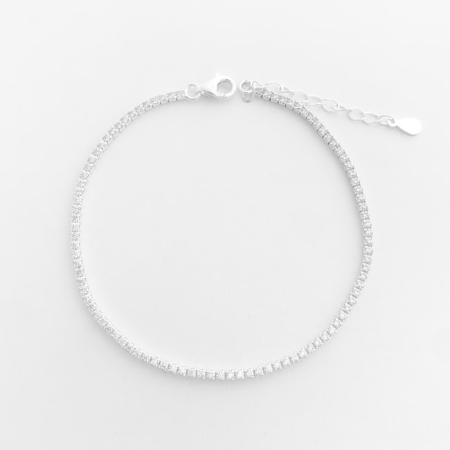 Pulseira Riviera Cravejada com Zircônias - 17cm