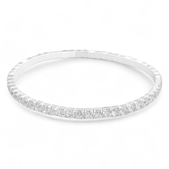 Pulseira Riviera Cravejada com Zircônias de Elástico - 16cm