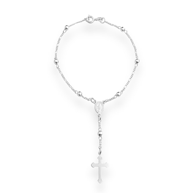 Pulseira Terço com Medalha de Nossa Senhora das Graças - 19,5cm 