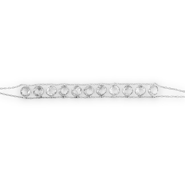 Pulseira Trabalhada com Zircônia Cristal - 17cm