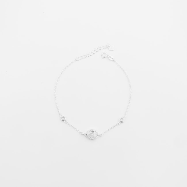 Pulseira trabalhada com Zircônias - 18cm