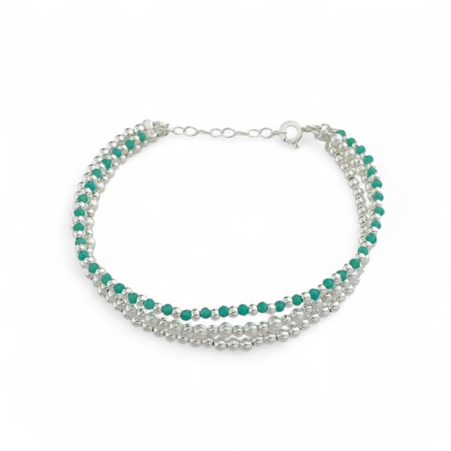 Pulseira Trabalhada de Pedrinhas - 17cm