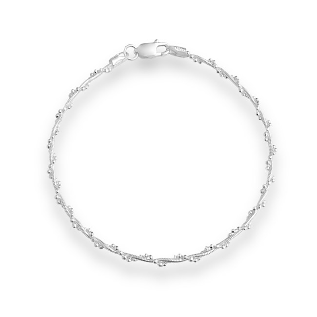 Pulseira Trançada com Bolinha - 18cm