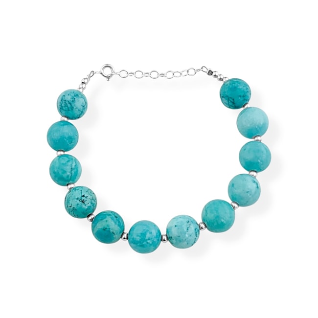 Pulseira Turquesa Azul Clara - 17cm