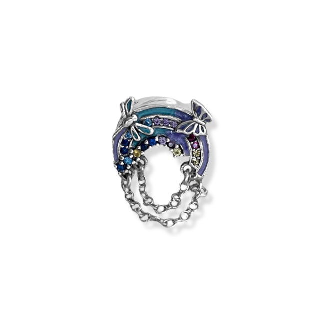 Separador de Berloque Arco Irís com Zircônias Coloridas 