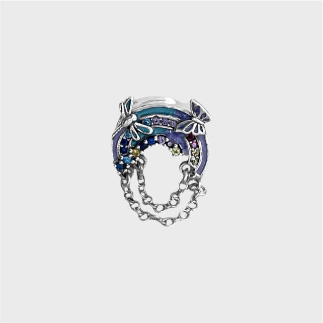 Separador de Berloque Arco Irís com Zircônias Coloridas 