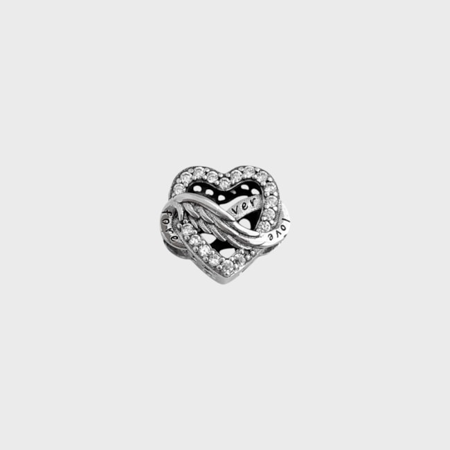 Separador de Berloque Coração com Zircônia Forever Love 