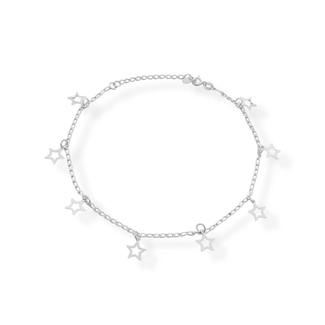 Tornozeleira com Pingente de Estrela Vazada - 24cm 