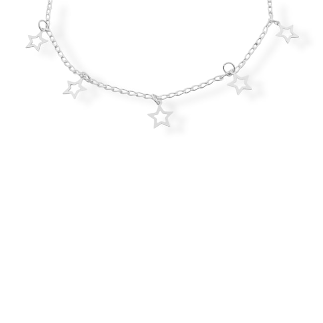 Tornozeleira com Pingente de Estrela Vazada - 24cm 