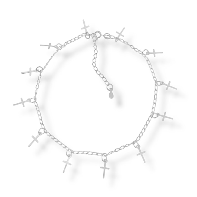 Tornozeleira com Pingentes de Cruz - 24cm 