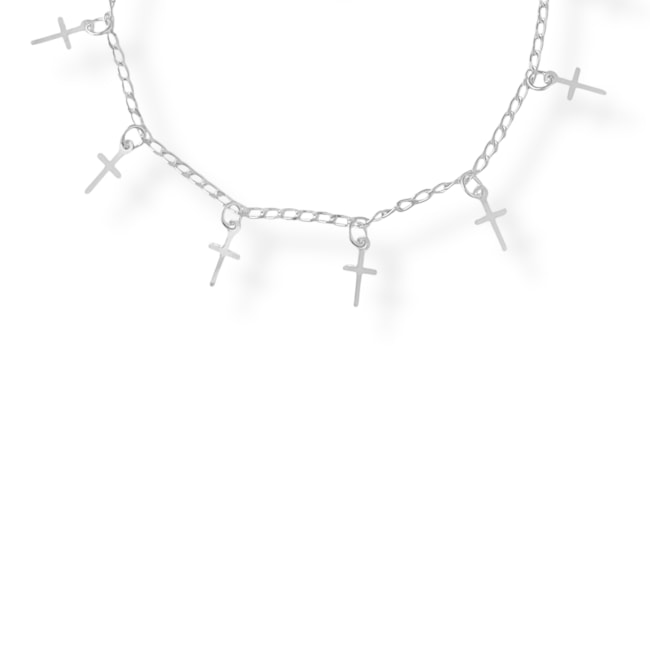 Tornozeleira com Pingentes de Cruz - 24cm 