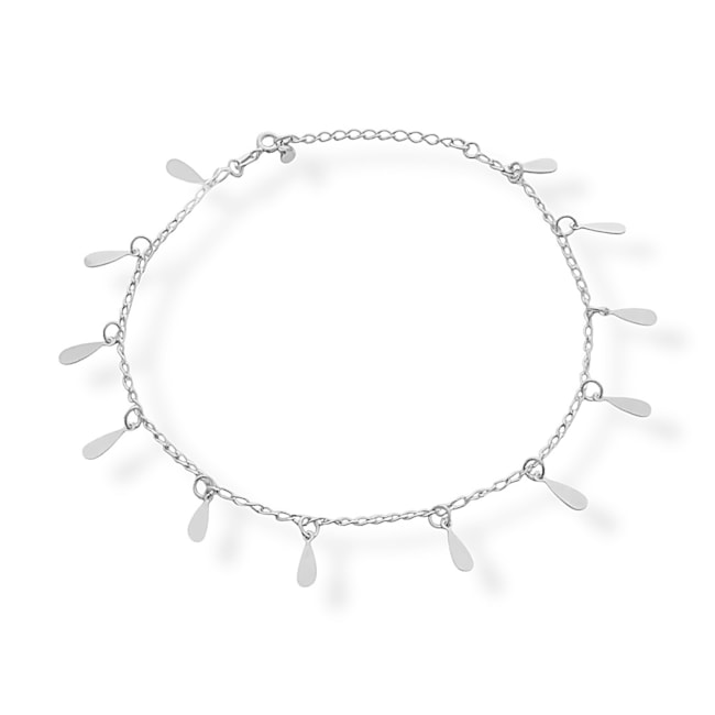 Tornozeleira com Pingentes de Gota Lisa - 24cm