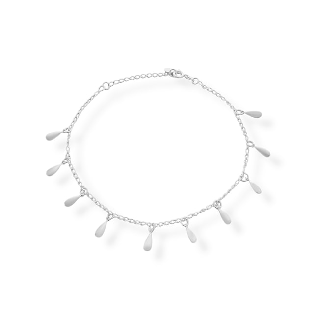 Tornozeleira com Pingentes de Gota Liso - 24cm