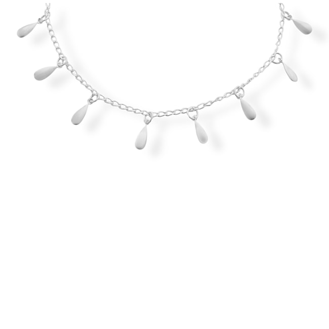 Tornozeleira com Pingentes de Gota Liso - 24cm